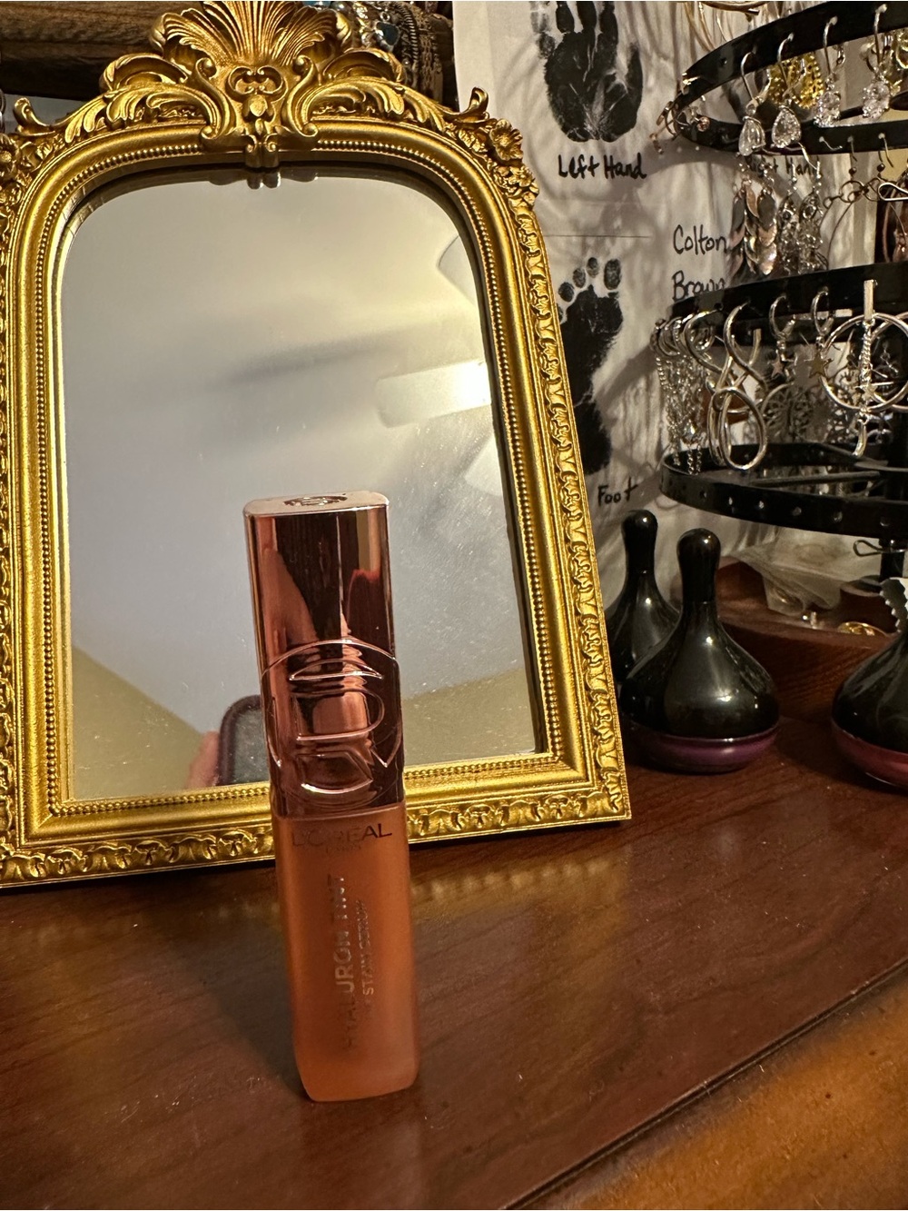 L'Oréal Shine Stain Lip Gloss - Rose Gold Tube- Tea Time